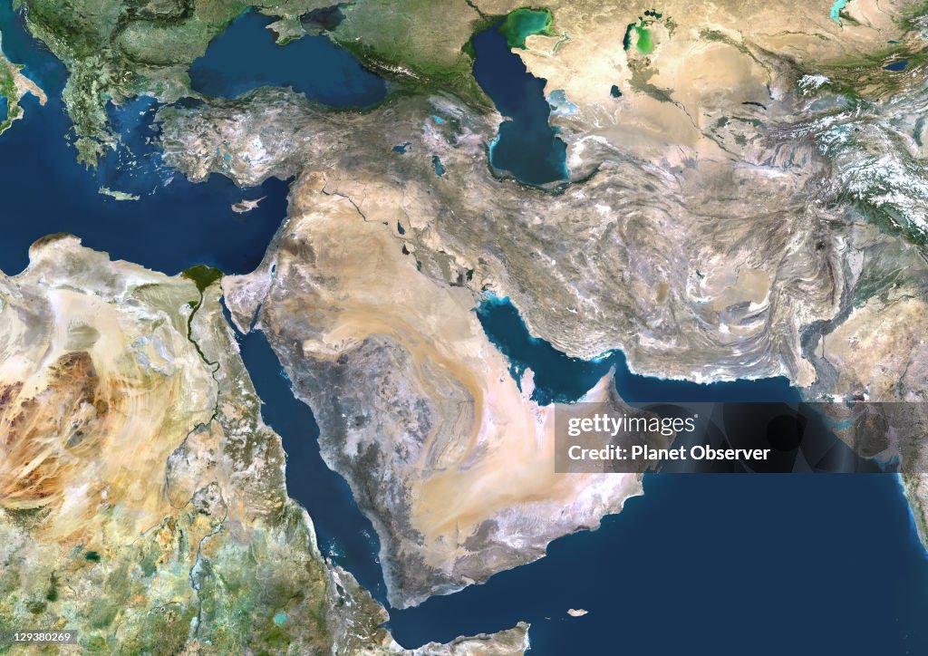 Middle East, True Colour Satellite Image