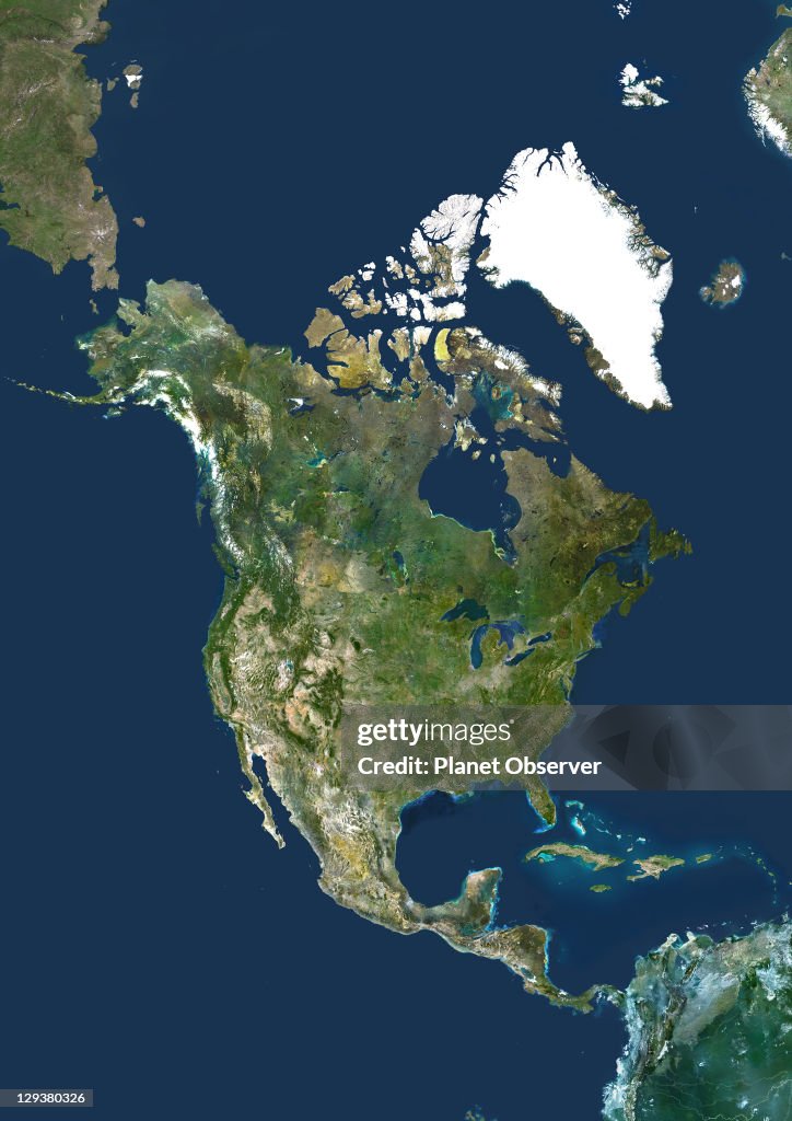 North America, True Colour Satellite Image