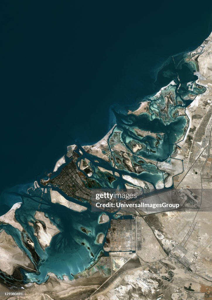 Abu Dhabi, United Arab Emirates, True Colour Satellite Image