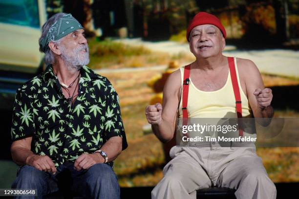 Tommy Chong and Cheech Marin of Cheech & Chong perform at the Masonic Auditorium on November 23, 2008 in San Francisco, California.