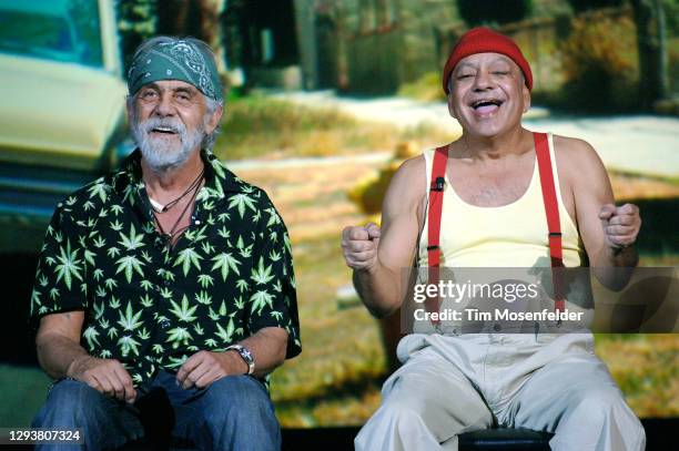 Tommy Chong and Cheech Marin of Cheech & Chong perform at the Masonic Auditorium on November 23, 2008 in San Francisco, California.