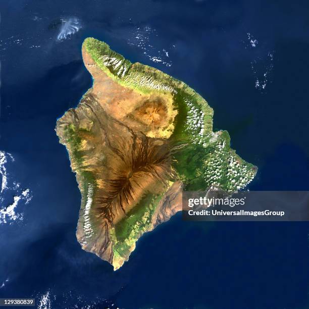 Mauna Loa, Hawai, true colour satellite image. Mauna Loa , one of the tallest mountains in the world, is located on the Big Island of Hawai....