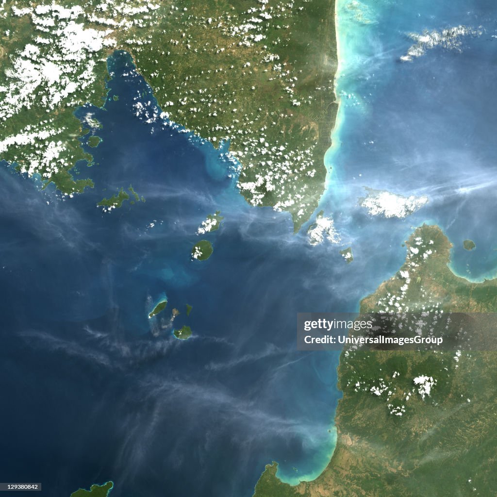 Krakatau Volcano, Indonesia, True Colour Satellite Image