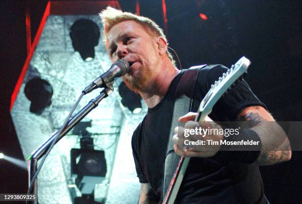 James Hetfield of Metallica performs at Save Mart Center on December 13, 2008 in Fresno, California.