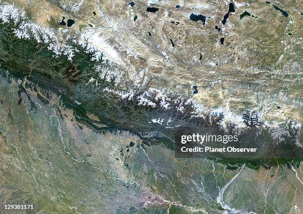 Satellite View Of Nepal This Image Was Compiled From Data Acquired satellite-view-of-nepal-this-image-was-compiled-from-data-acquired