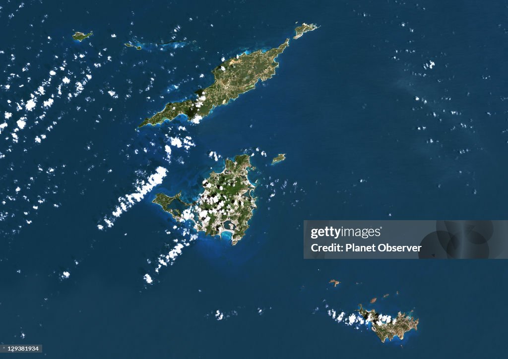 Anguilla, Saint Martin And Saint Barthelemy, True Colour Satellite Image