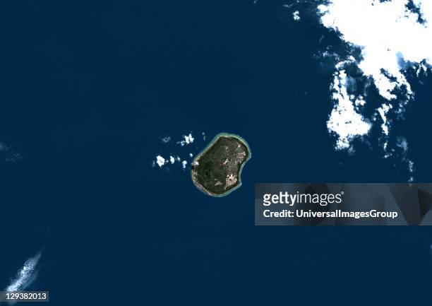 Nauru. True colour satellite image of Nauru, an island nation in Micronesia in the South Pacific. This image was taken on 29 June 1999, by the...