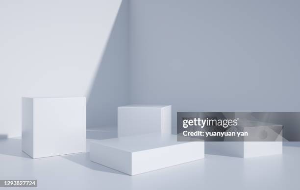 3d rendering exhibition background - cube stock pictures, royalty-free photos & images