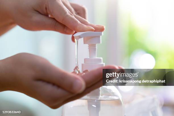 alcohol hand sanitizer,hand gel,coronavirus concept - soap dispenser stock pictures, royalty-free photos & images