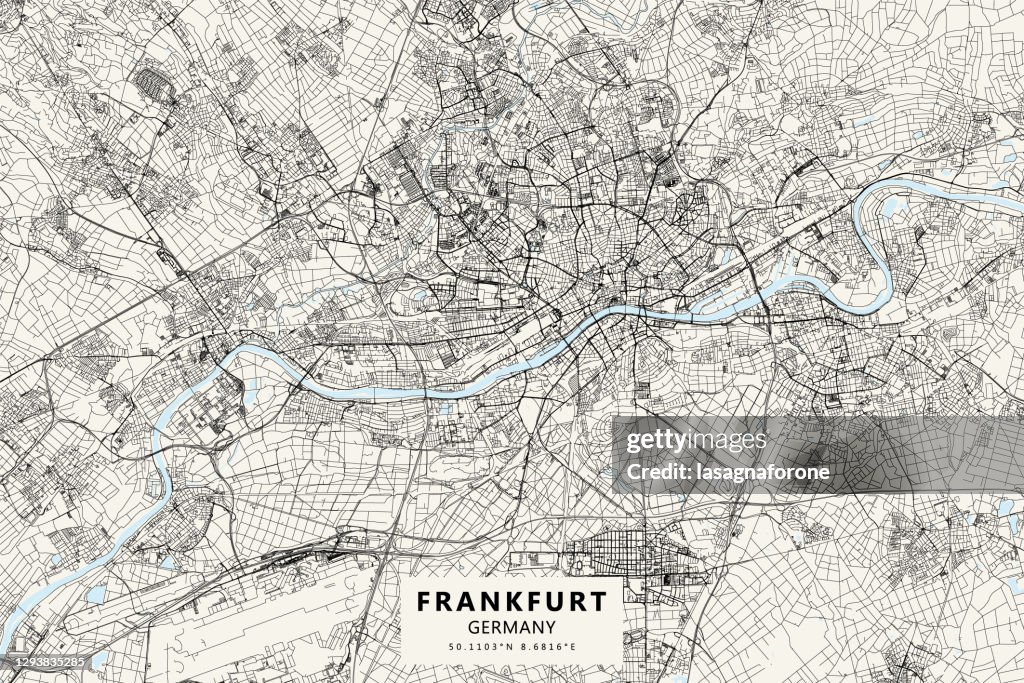 Frankfurt, Germany Vector Map