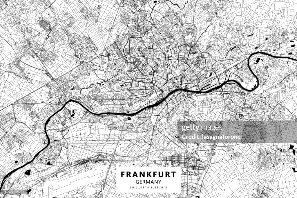 Frankfurt, Germany Vector Map