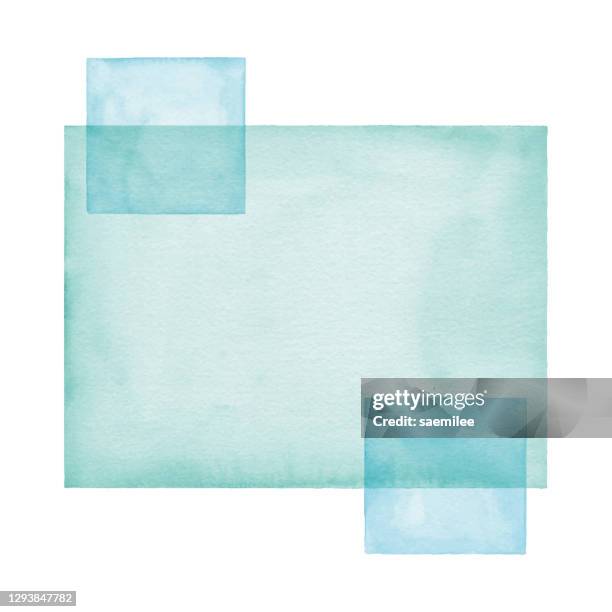 ilustrações, clipart, desenhos animados e ícones de fundo da praça azul abstrata de aquarela - rectangle