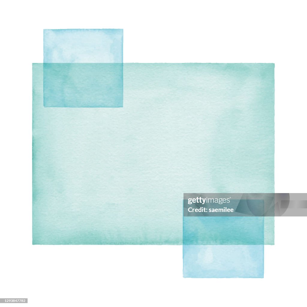 Watercolor Abstract Blue Square Background