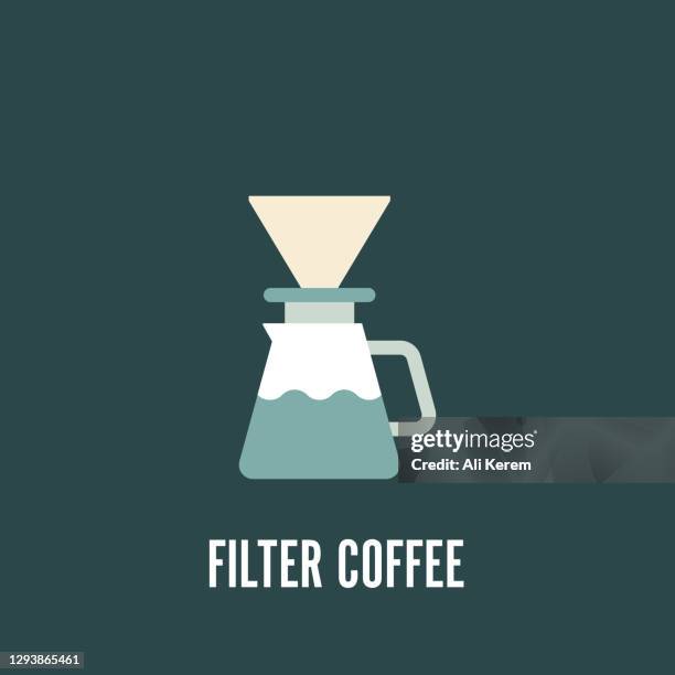 filter coffee flat icon - empty coffee table stock illustrations