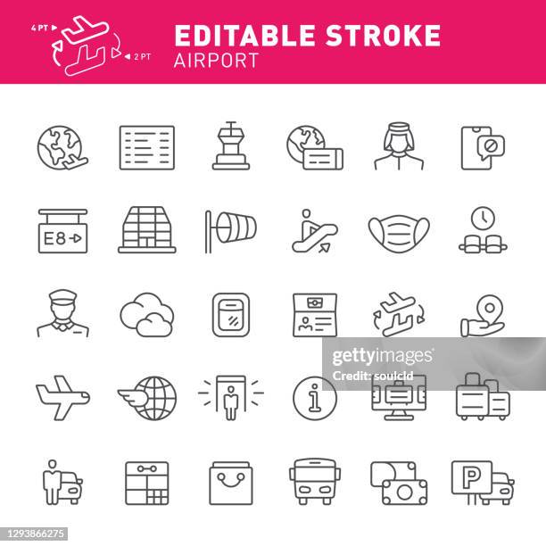 ilustraciones, imágenes clip art, dibujos animados e iconos de stock de iconos del aeropuerto - security scanner