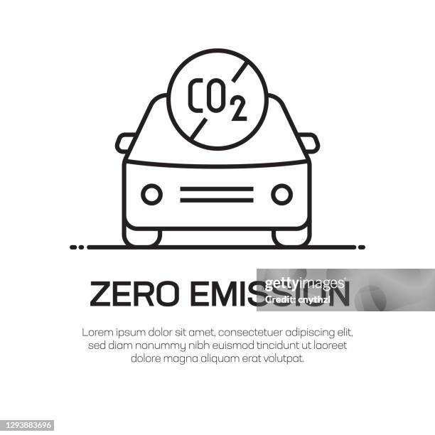zero emission vector line icon - simple thin line icon, premium quality design element - net zero stock illustrations