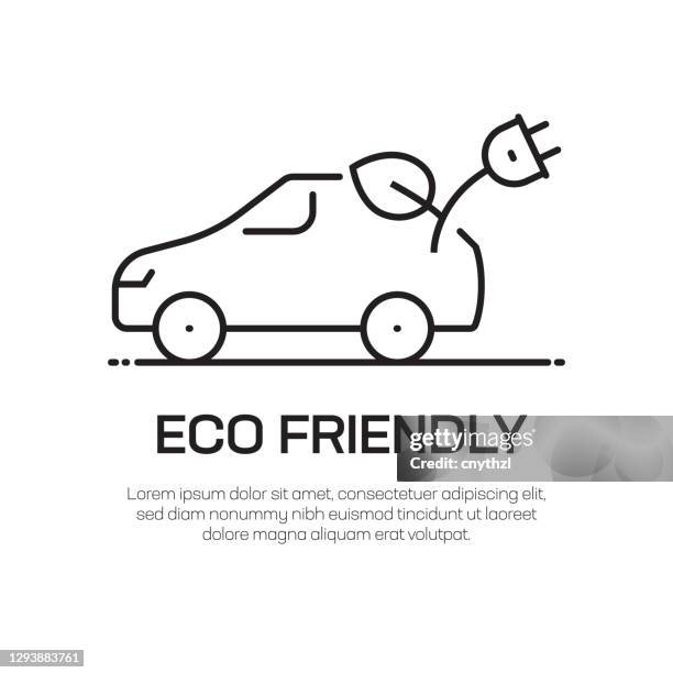 eco friendly vector line icon - simple thin line icon, premium quality design element - plug stock illustrations
