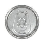 Top view of aluminum can, isolated on white