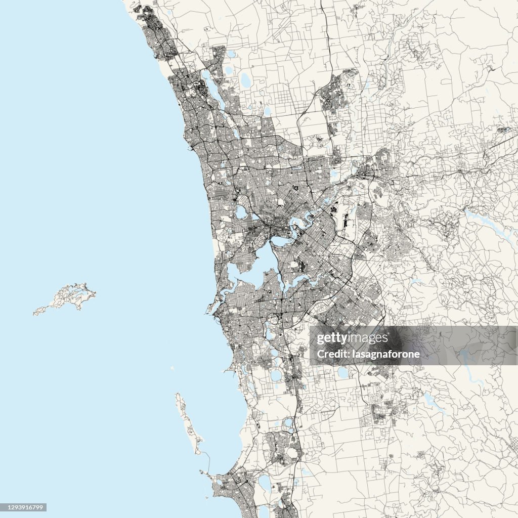 Perth, Australia Vector Map