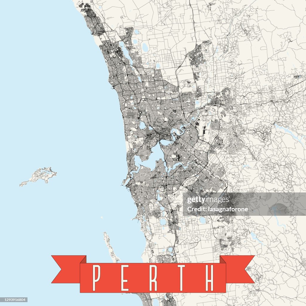 Perth, Australia Vector Map