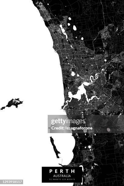perth, australia vector map - rottnest island stock illustrations