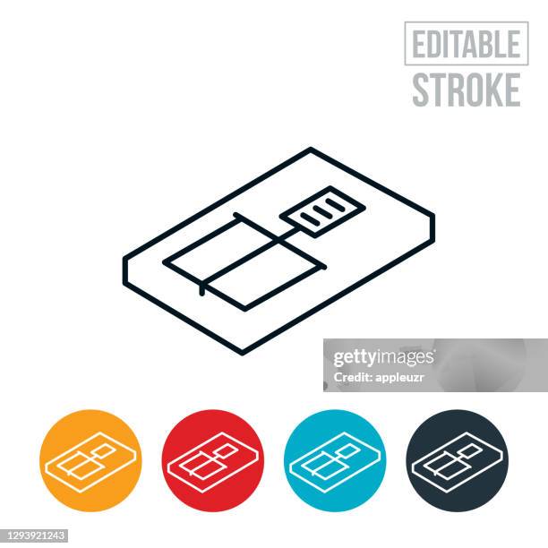 mouse trap thin line icon - editable stroke - mouse trap stock illustrations