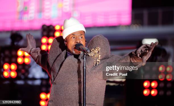 Billie Porter performs live from Times Square during 2021 New Year’s Eve celebrations on December 31, 2020 in New York City.