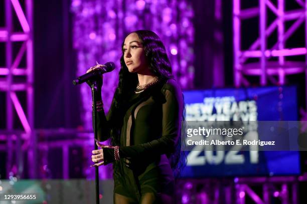 31st: In this image released on December 31, Noah Cyrus performs at Dick Clark's New Year's Rockin' Eve with Ryan Seacrest 2021 broadcast on December...