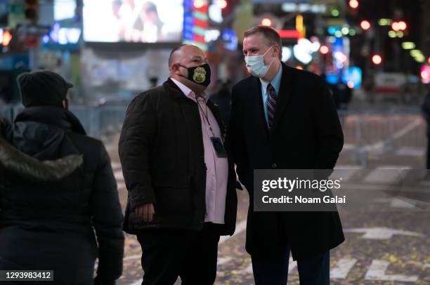 Commissioner Dermot F. Shea attends the 2021 New Year's Eve celebration in Times Square on December 31, 2020 in New York City.