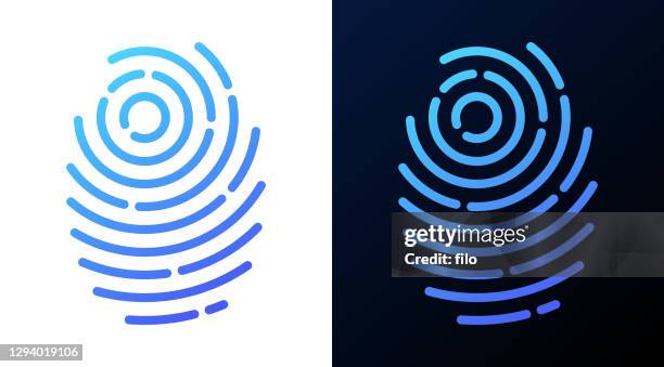 fingerabdruckliniensymbol - fingerprint scanner stock-grafiken, -clipart, -cartoons und -symbole