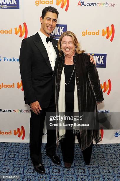 President Jarrett Barrios and GLAAD board member Sheri Fults attend the 22nd Annual GLAAD Media Awards presented by ROKK Vodka at Marriott Marquis...