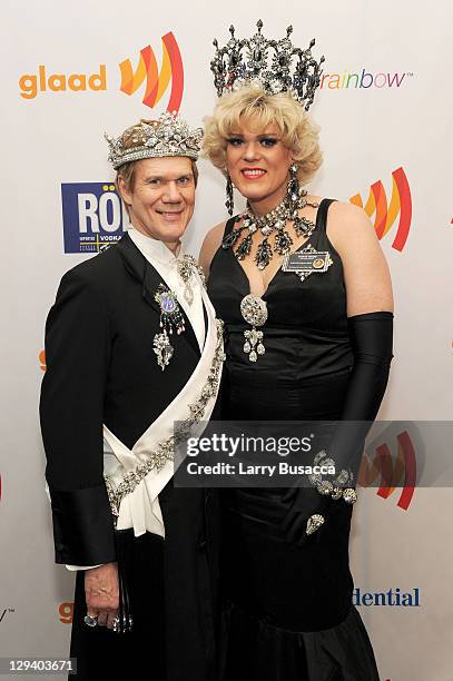 Emperor XIX Jack and Empress XXIV Farrah Moans attend the 22nd Annual GLAAD Media Awards presented by ROKK Vodka at Marriott Marquis Times Square on...