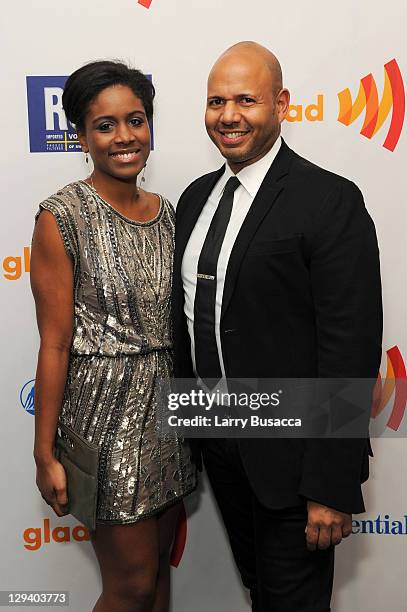 Bobbi Misick and Emil Wilbekin attend the 22nd Annual GLAAD Media Awards presented by ROKK Vodka at Marriott Marquis Times Square on March 19, 2011...