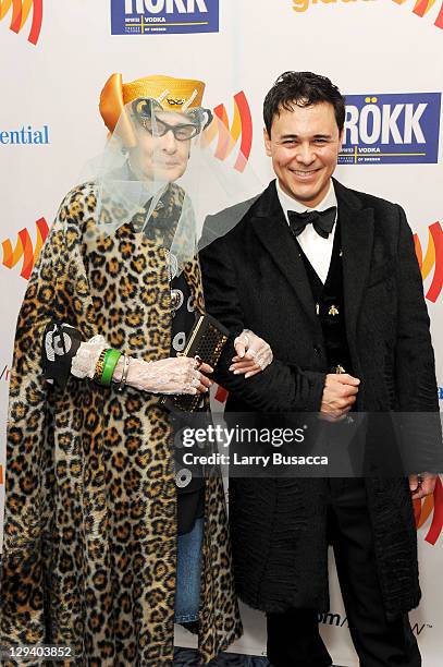 Rollerena and Jim A. Lande attend the 22nd Annual GLAAD Media Awards presented by ROKK Vodka at Marriott Marquis Times Square on March 19, 2011 in...