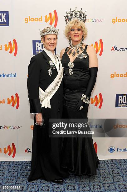 Emperor XIX Jack and Empress XXIV Farrah Moans attend the 22nd Annual GLAAD Media Awards presented by ROKK Vodka at Marriott Marquis Times Square on...