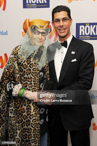 Rollerena and GLAAD President Jarrett Barrios attend the 22nd Annual GLAAD Media Awards presented by ROKK Vodka at Marriott Marquis Times Square on...