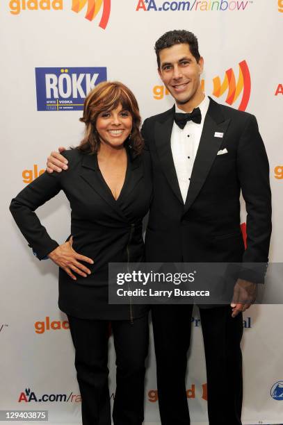 Journalist Jane Velez-Mitchell and GLAAD President Jarrett Barrios attend the 22nd Annual GLAAD Media Awards presented by ROKK Vodka at Marriott...