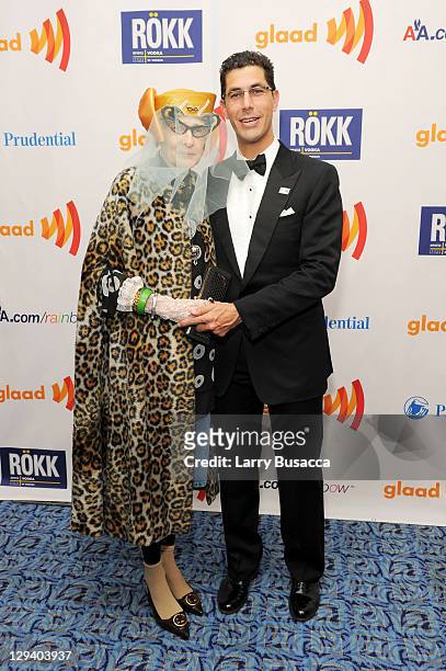 Rollerena and GLAAD President Jarrett Barrios attend the 22nd Annual GLAAD Media Awards presented by ROKK Vodka at Marriott Marquis Times Square on...