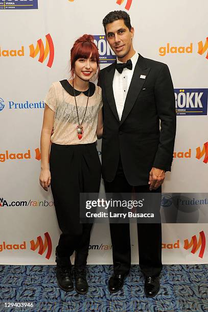 Personality Liz Lee and GLAAD President Jarrett Barrios attend the 22nd Annual GLAAD Media Awards presented by ROKK Vodka at Marriott Marquis Times...