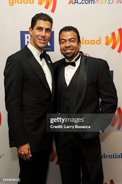 President Jarrett Barrios and GLAAD board member Maxim Thorne attend the 22nd Annual GLAAD Media Awards presented by ROKK Vodka at Marriott Marquis...