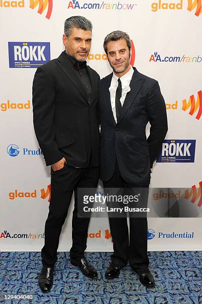 Mike Ruiz and agent Martin Berusch attend the 22nd Annual GLAAD Media Awards presented by ROKK Vodka at Marriott Marquis Times Square on March 19,...