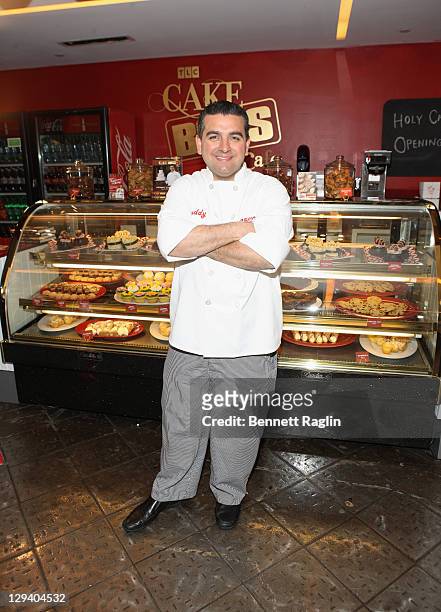 Cake Boss Buddy Valastro attends the grand opening of The Cake Boss Cafe at the Discovery Times Square Exposition Center on May 12, 2011 in New York...