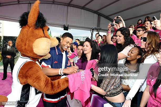 Actor Pooch Hall arrives at the T-Mobile Magenta Carpet at the 2011 NBA All-Star Game at L.A. Live on February 20, 2011 in Los Angeles, California.