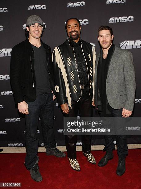 New York Ranger Brian Boyle, Walt Frazier, and Brandon Prust attend the premiere of "The Summer of 86: The Rise and Fall of the World Champion Mets"...