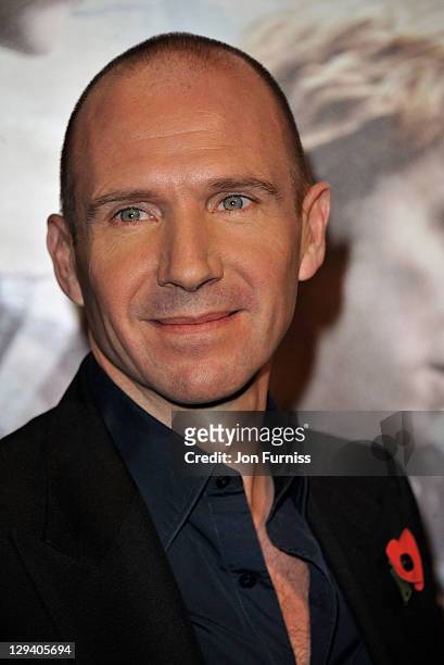 Actor Ralph Fiennes attends the world premiere of "Harry Potter and The Deathly Hallows" at Odeon Leicester Square on November 11, 2010 in London,...