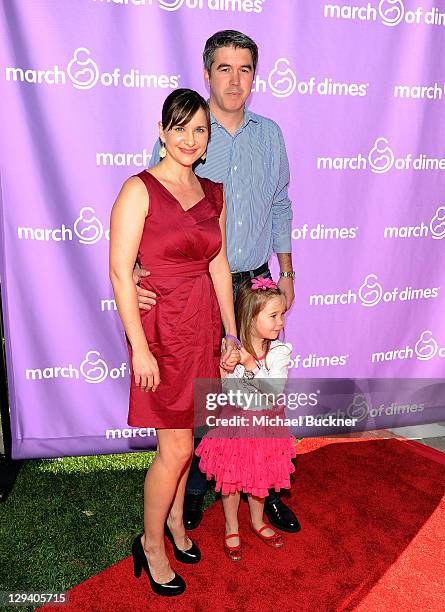 Actress Kellie Martin, daughter Margaret Heather Christian and husband Keith Christian attend the March of Dimes Foundation & Samantha Harris Host...