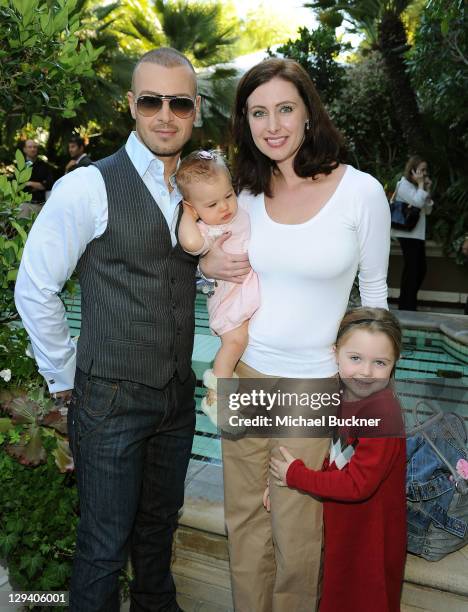 Actor Joey Lawrence, daughter Liberty Grace Lawrence, wife Chandie Yawn-Nelson and daughter Charli Lawrence attend the March of Dimes Foundation &...