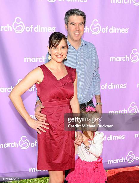 Actress Kellie Martin, daughter Margaret Heather Christian and husband Keith Christian attend the March of Dimes Foundation & Samantha Harris Host...