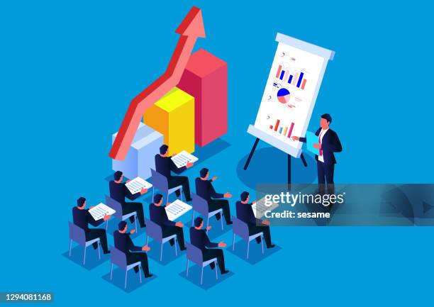 concept of business training or courses - business training classroom stock illustrations