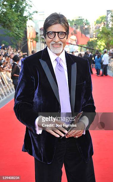 Amitabh Bachchan arrives at the London premiere of "Raavan" at BFI Southbank on June 16, 2010 in London, England.